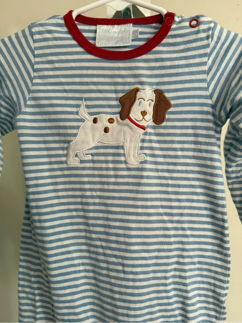 Little English Dog Appliqué Romper